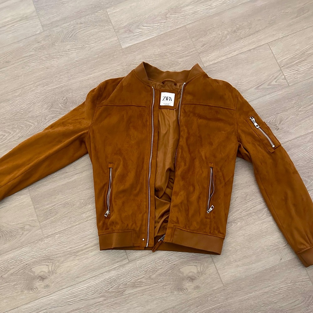Zara unisex faux suede jacket sz M